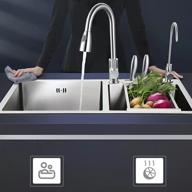 Modern Style Kitchen Sink Drop In Noise Cancelling Design Kitchen Doub