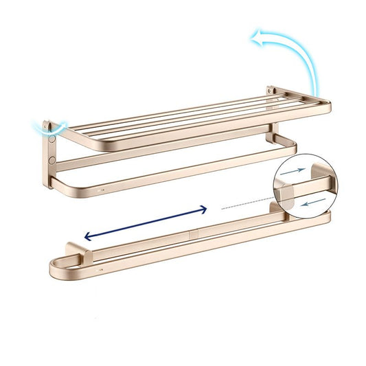 Modern Brushed Brass Bathroom Accessories Hardware Set with Towel