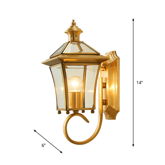 Brass Cone Wall Lamp Traditionalist Metal 1/2 Lights Bedroom Wall