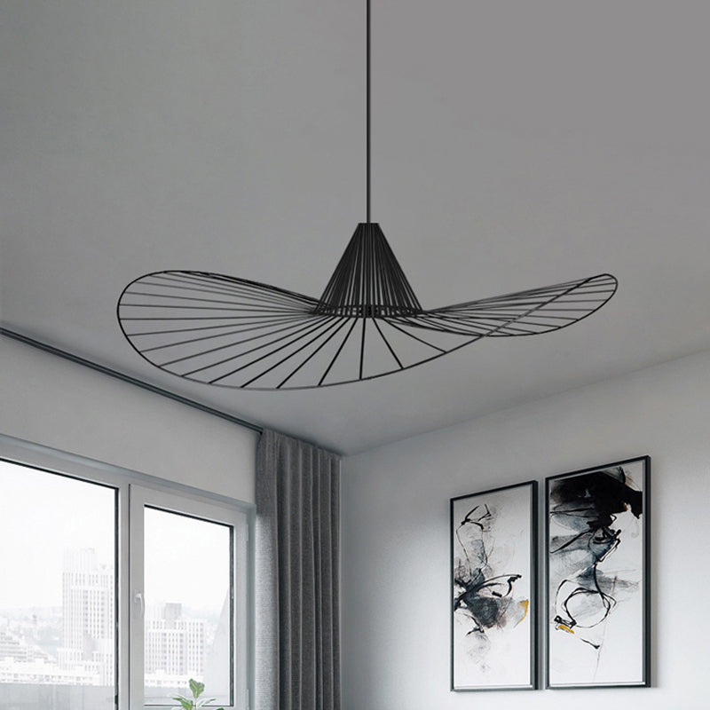 Wire Hat Shaped Hanging 1 Style Suspension Lamp in for Restaurant - Clearhalo