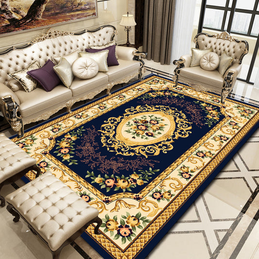 Multi Colored Floral Printed Rug Cotton Modern Indoor Rug Non-Slip Backing  Easy Care Washable Area Carpet for Bedroom - Clearhalo