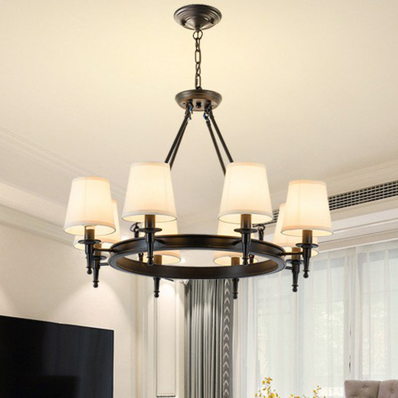 Tapered Ceiling Suspension Lamp Simplicity Fabric Chandelier Lighting ...