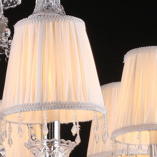 3/6/8 Lights Chandelier Lighting Fixture Antique Candelabra Resin Hanging  Light in Beige for Living Room - Clearhalo