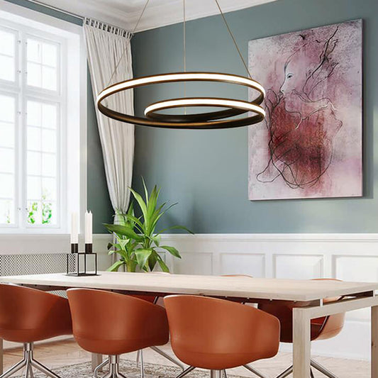 Modern Seamless Curve LED Ceiling Lighting Metallic Dining Room