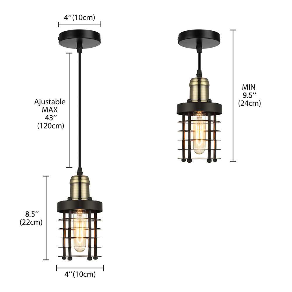Iron Cylindrical Ceiling Fixture Retro Industrial 1 Head Living Room ...