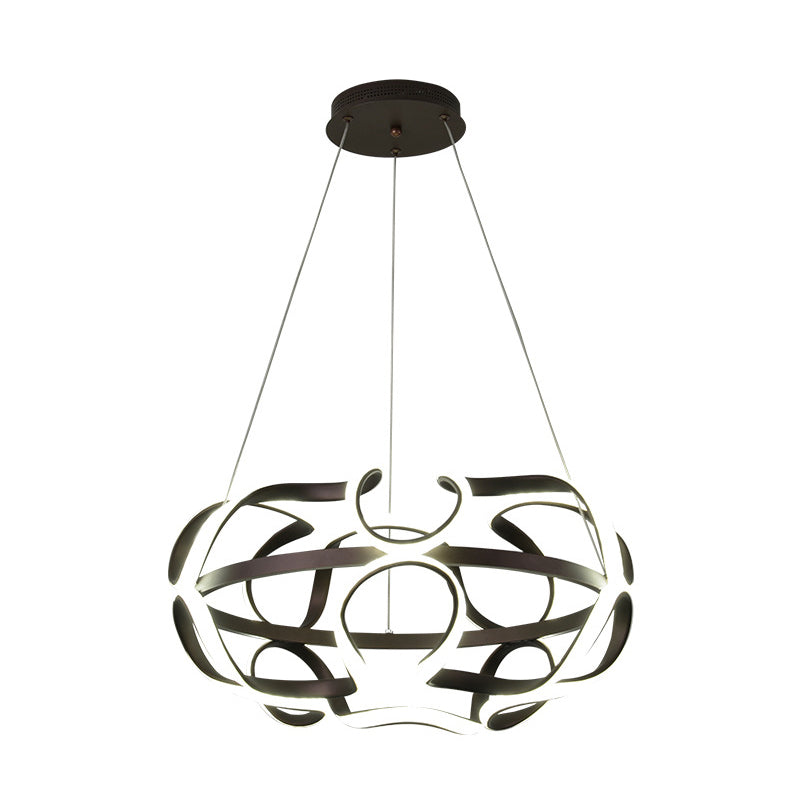 Contemporary Twisted Hanging Lamp Acrylic Living Room LED Chandelier ...