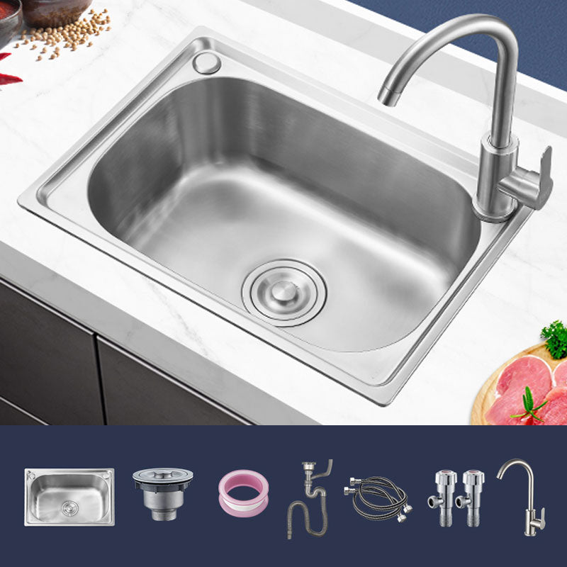 Contemporary Style Kitchen Sink Noise Cancelling Design Drop In Kitchen