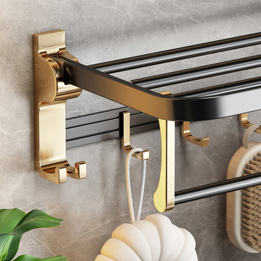 Modern Brushed Brass Bathroom Accessories Hardware Set with Towel