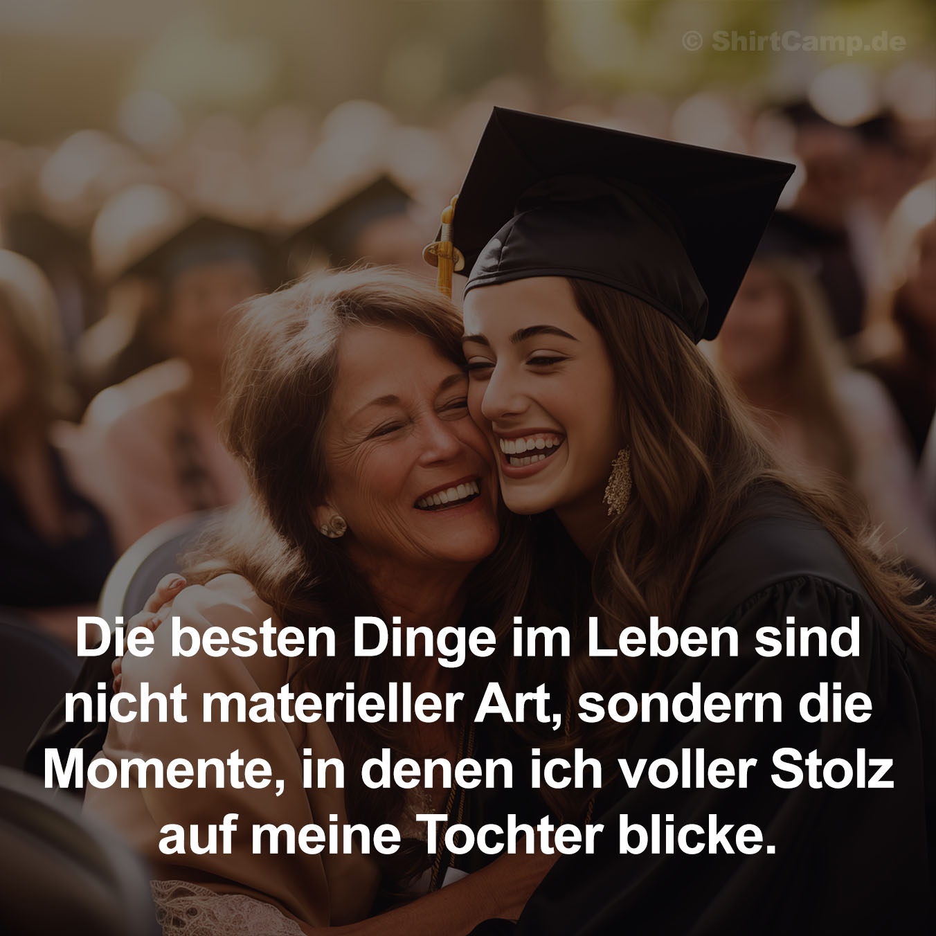 Sprüche für Mama von Tochter: Die besten Dinge im Leben sind nicht materiell, sondern die Momente, in denen ich voller Stolz auf meine Tochter blicke.