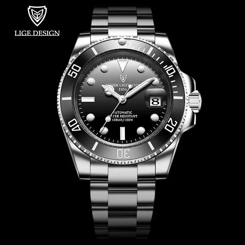 Luxury Auto Self-Wind SS Watch, Water-Resistant to 100m