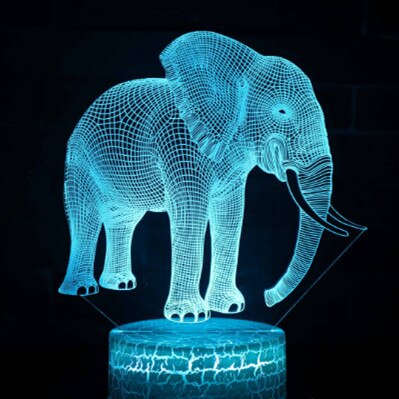 elephant 3d led illusion lamp