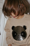 Pailletten Sweatshirt "Lou Sequin Panda Oxford Tan", 18M (86)