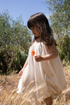 Muslin Strap Dress “Olive Peach Dust”