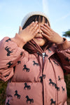 Puffer Jacket "Palle Horses / Dark Rosetta"