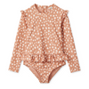 UPF40+ Long-sleeved Swimsuit "Sille Leo Spots / Tuscany Rose"