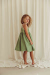 Organic Muslin Dress "Louisa Dried Green"