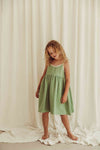 Organic Musselin Kleid "Louisa Dress Dried Green"