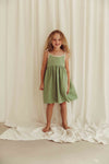 Organic Musselin Kleid "Louisa Dress Dried Green"