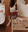 Alpaca Wool Knit Toy "Kitten Sienna Striped Romper"