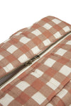 Waterproof Diaper Bag "Hyde Park Terracotta Checks" with Carabiner Clips