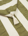 Organic Waffle Poncho “Portofino Pistachio Stripes”