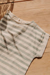 Organic Cotton Muslin Shirt “Praslin Rayures Vertes”