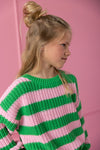 Organic Chunky Pullover "Spring Stripes", 7-8J & 9-10J