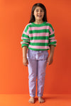 Organic Chunky Pullover "Spring Stripes", 7-8J & 9-10J
