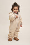 Sherpa Overall "Pile Baby Onesie Oat", 2-6M & 6-12M