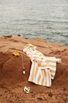 Organic Waffle pPoncho "Paco Y/D Stripes White / Yellow Mellow"