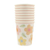 Paper Cups "Happy Flowers", set of 8