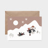 Postkarte "jouer dans la neige"