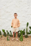 Organic Musselin Shirt "Leonardo Apricot Cream"