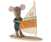 Stoffpuppe Surfer Maus "Beach Mouse - kleiner Bruder"