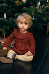 Longsleeve Baby Dress "Deas Lurex Melange Dark Ruby", 6M / 9M / 12M