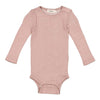 Merino Wool Pointelle Bodysuit "Benedikte Burnt Rose"