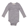 Merinowolle Pointelle Body "Benedikte Grey Melange", 6M / 9M / 3J