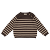 Woll Strickpullover "Espresso Stripe Sweater Talan", 8-9J (128/134)