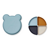 Silicone Divider Plate "Arne Mr Bear Sea Blue Mix"