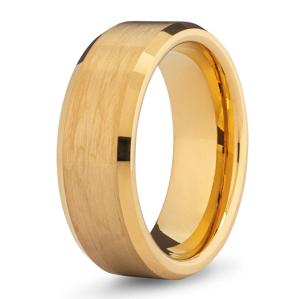 The Classic- Yellow Gold Tungsten Men’s Wedding Ring | Madera Bands