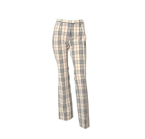 Burberry  Straight Fit Contrast Check Cotton Trousers  HBX  Globally  Curated Fashion and Lifestyle by Hypebeast