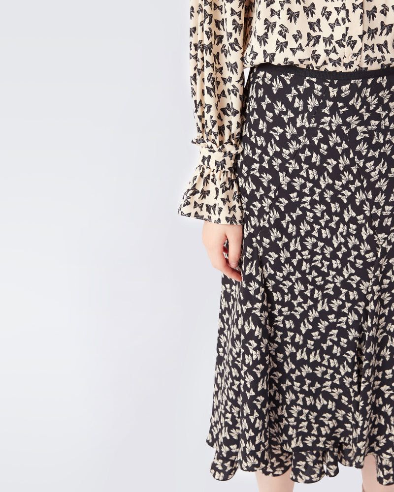 dvf high waisted fitted midi skirt