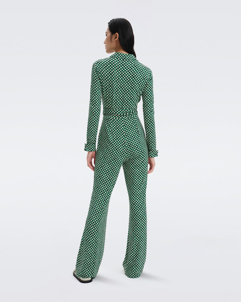 dvf green jumpsuit