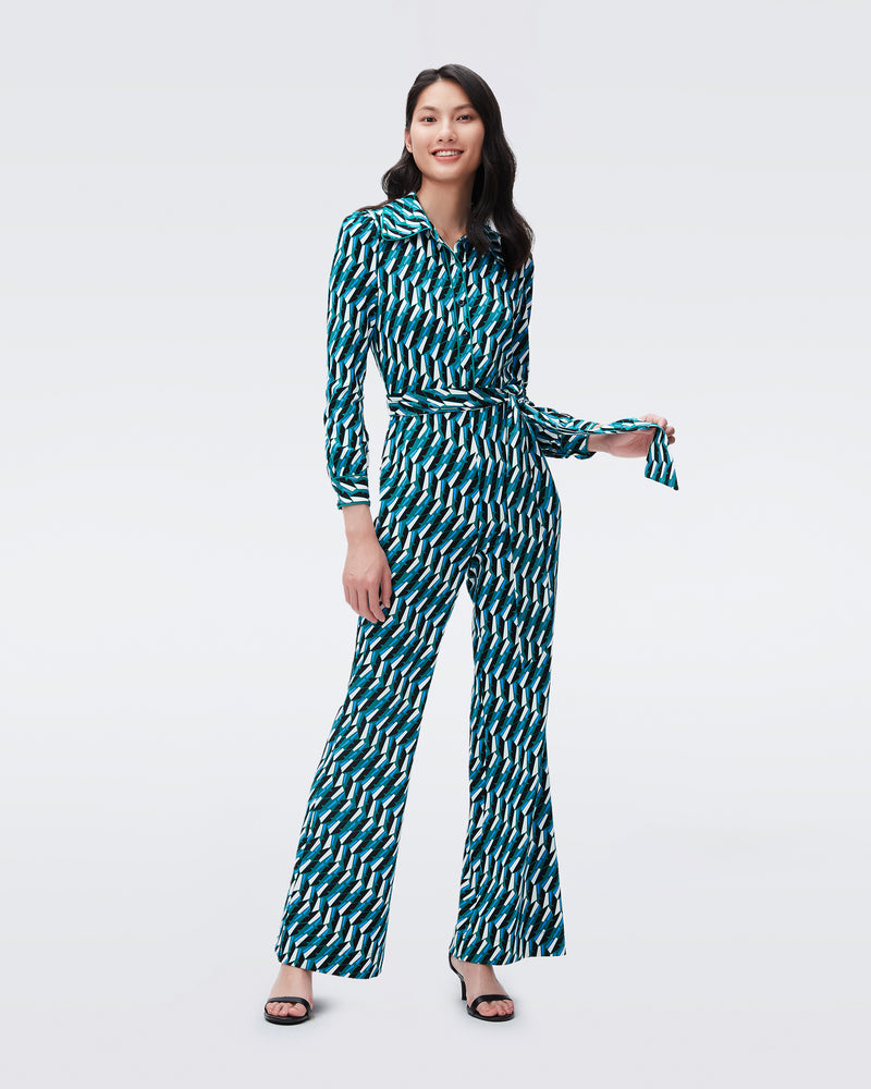 dvf green jumpsuit