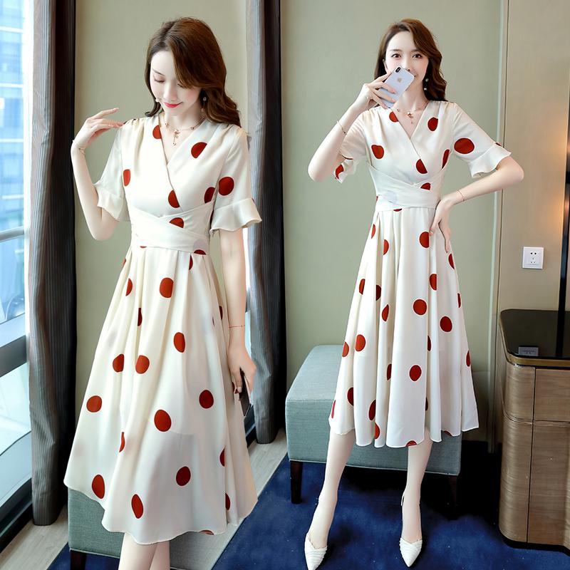 Elegant Polka Dot Print Dress