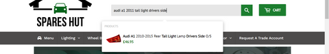 Audi a6 tail light search bar