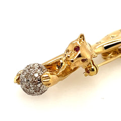 Jaguar with ruby eyes and diamond ball