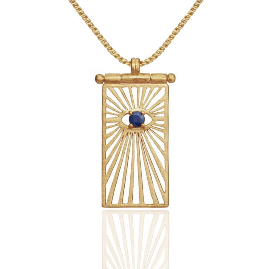 Starmaker Sapphire Rectangle Eye Necklace