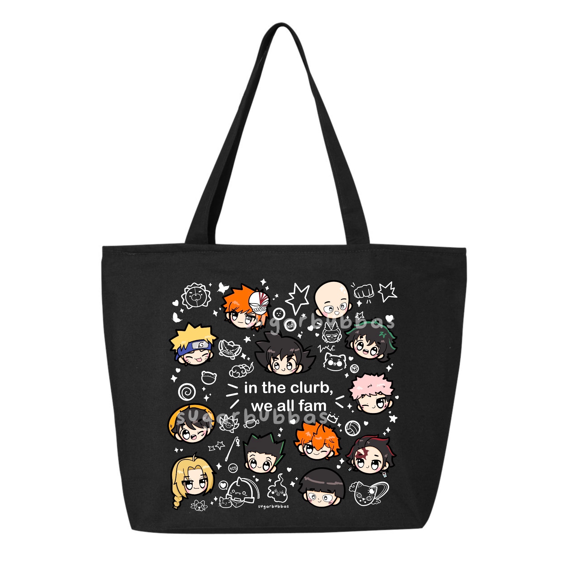 In The Clurb We all Fam Shonen tote bag