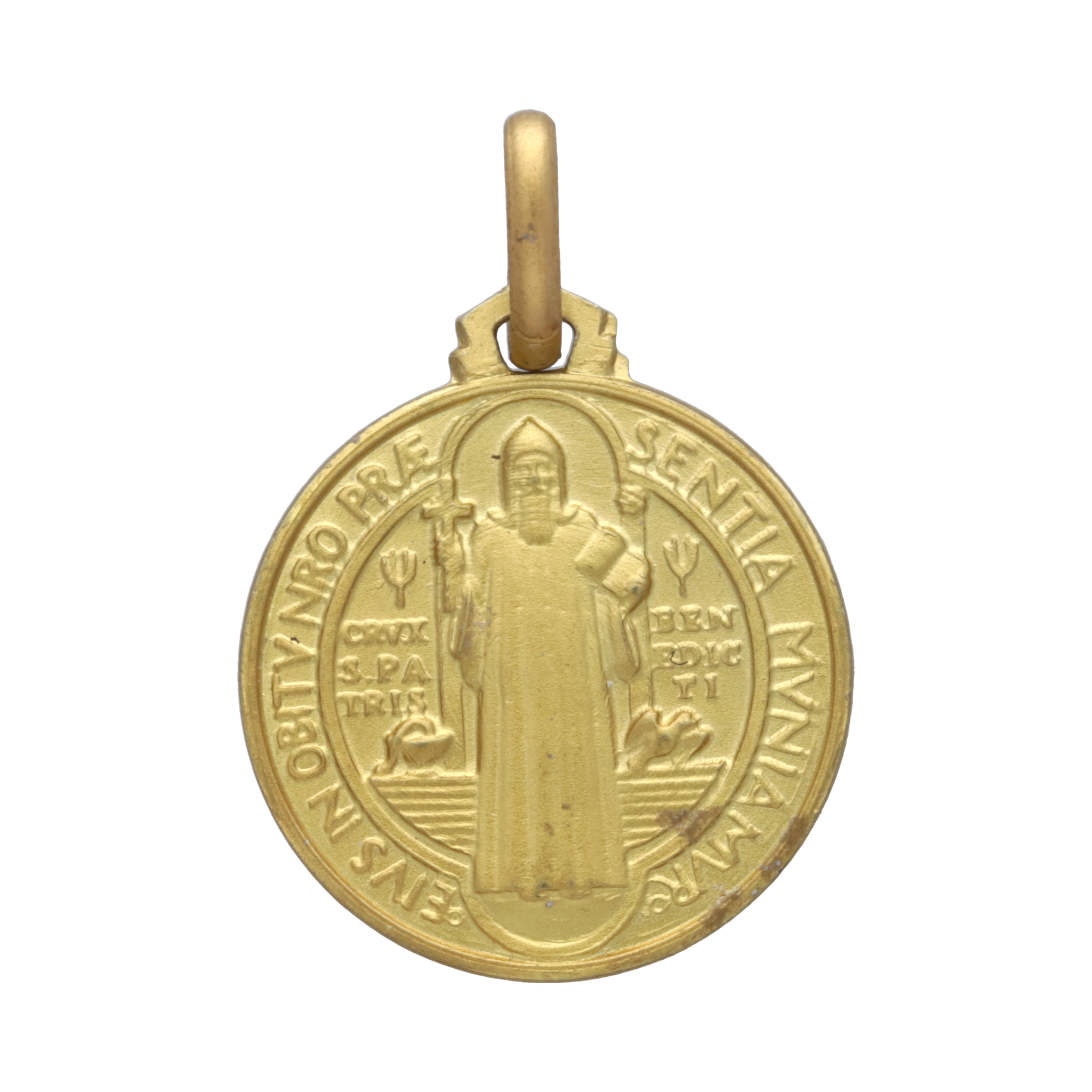 Cruz / Medalla San Benito Abad (19 x 19 mm) - Oro Amarillo 14Kts